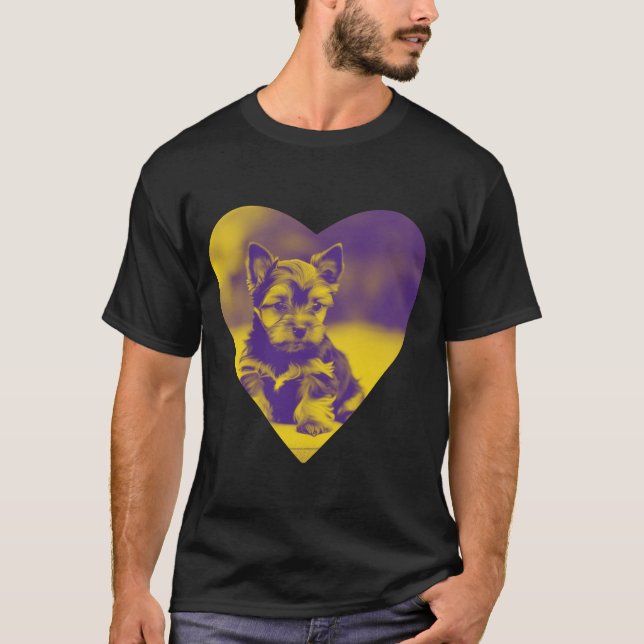 Camiseta Corazón Terrier de Yorkshire (Anverso)