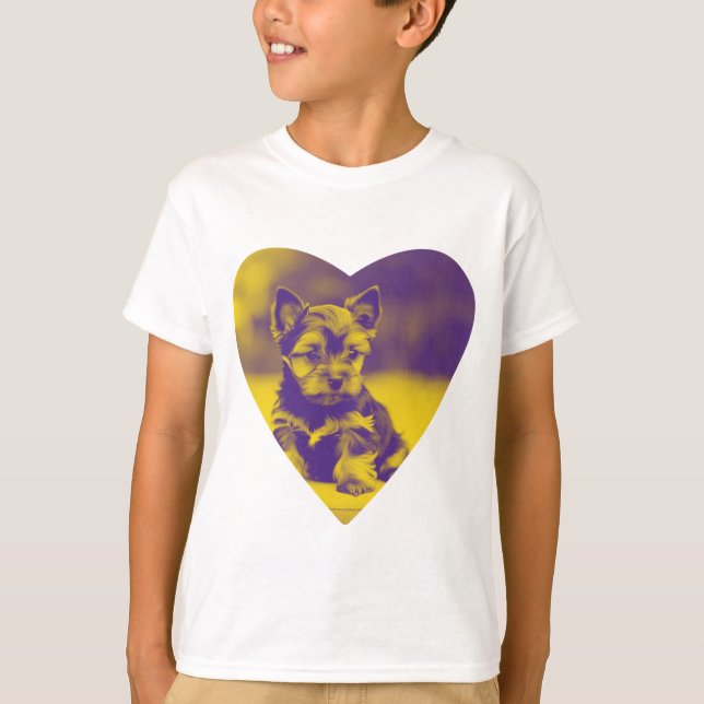 Camiseta Corazón Terrier de Yorkshire (Anverso)