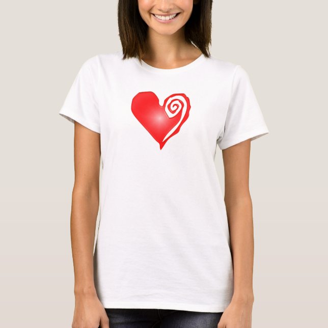 Camiseta corazón torpe en blanco o negro (Anverso)