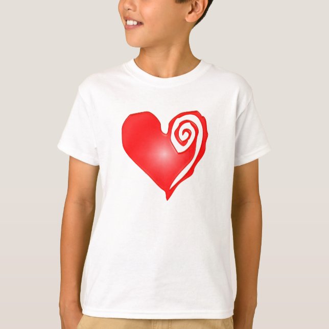 Camiseta corazón torpe en blanco o negro (Anverso)