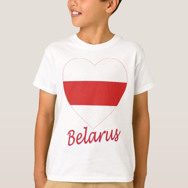 Camiseta Corazón (tradicional) de la bandera de Bielorrusia (Anverso)