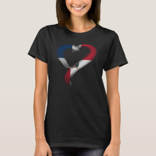 Camiseta Corazón Trippy Bandera de la república dominicana 