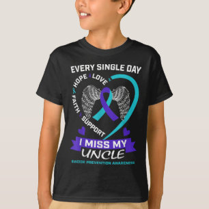 Camiseta Corazón Turquesa Púrpura Extraño a Mi Tío Concienc