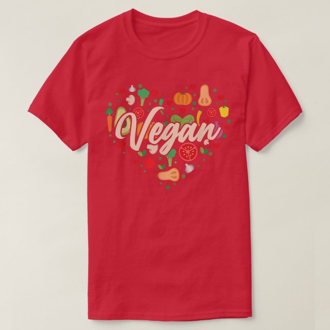 Camiseta Corazón Vegetable Vegan (Diseño del anverso)