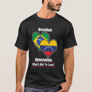 Camiseta Corazón venezolano brasileño Banderas Qué no amar