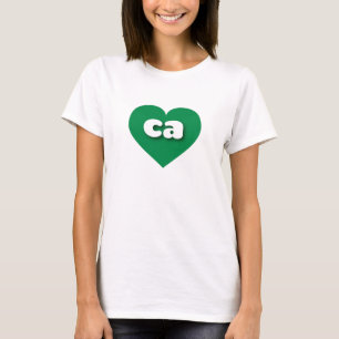 Camiseta Corazón verde de California - Amo ca