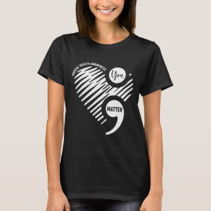 Camiseta Corazón Verde Punto y coma Conciencia sobre la Sal