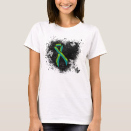 Camiseta Corazón verde verde azulado y liviano