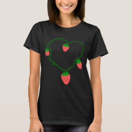Camiseta Corazón Vid Fresa – Botánica Fruta Romántica Adora
