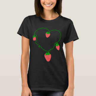 Camiseta Corazón Vid Fresa – Botánica Fruta Romántica Adora