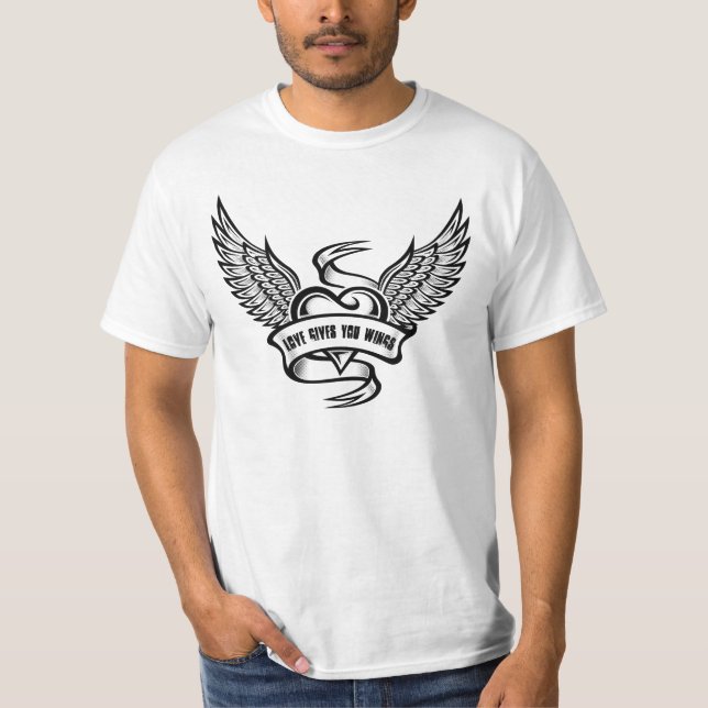 Camiseta Corazón Vintage Con Alas (Anverso)