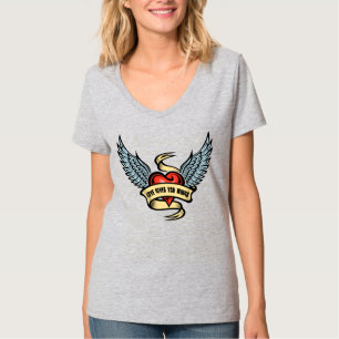 Camiseta Corazón Vintage Con Alas