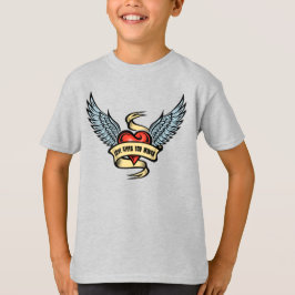 Camiseta Corazón Vintage Con Alas