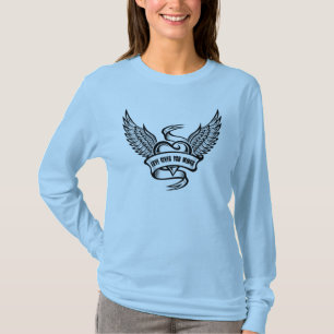 Camiseta Corazón Vintage Con Alas