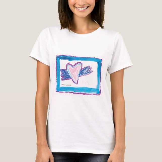 Camiseta Corazón volador - Niños de arte para CHOC (Anverso)