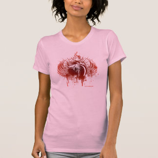Camiseta Corazón y alas llameantes RedONpink