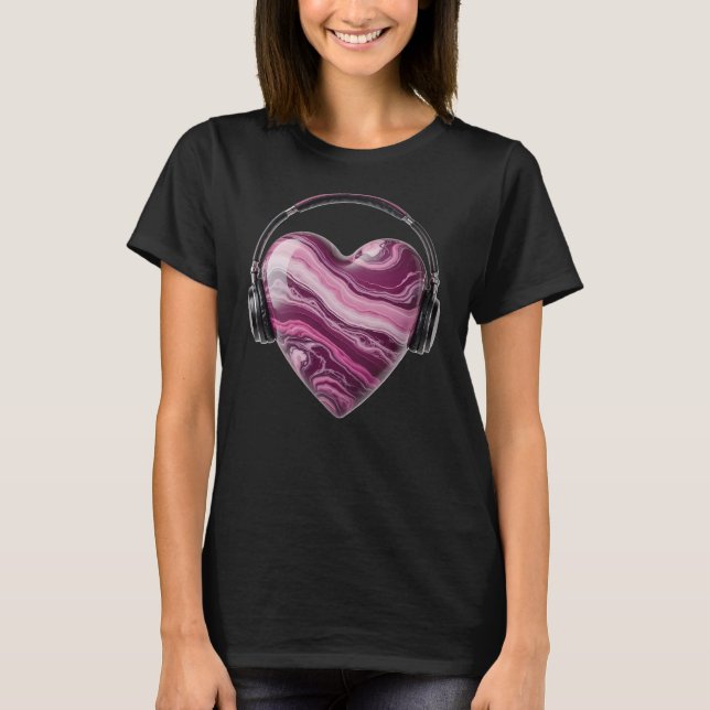 Camiseta Corazón y audífonos (Anverso)
