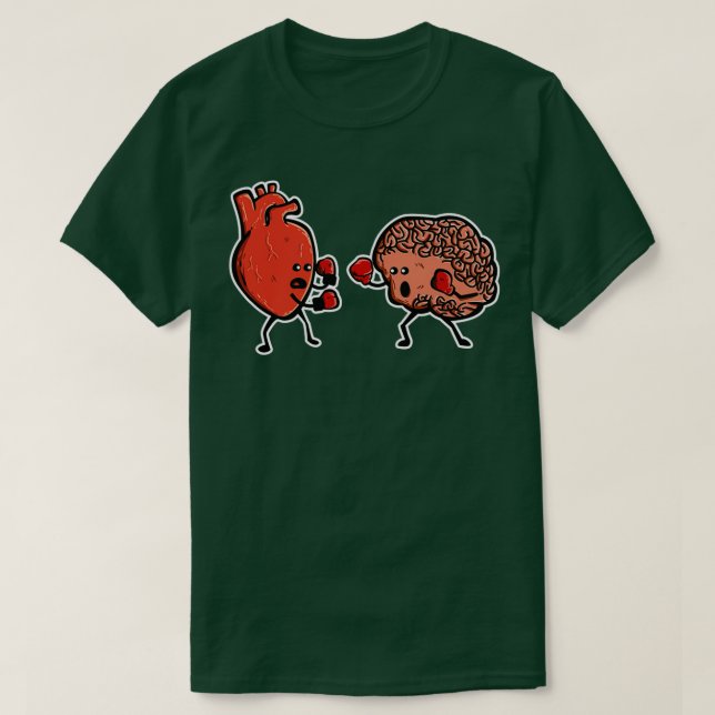 Camiseta Corazón y cerebro Boxeo Mind Graciosa Anatomía RN  (Diseño del anverso)