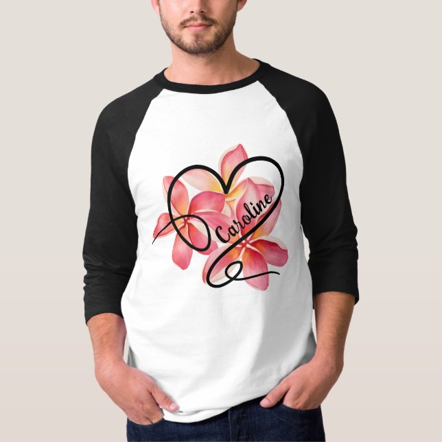 Camiseta Corazón y flores de amor garabateado (Anverso)