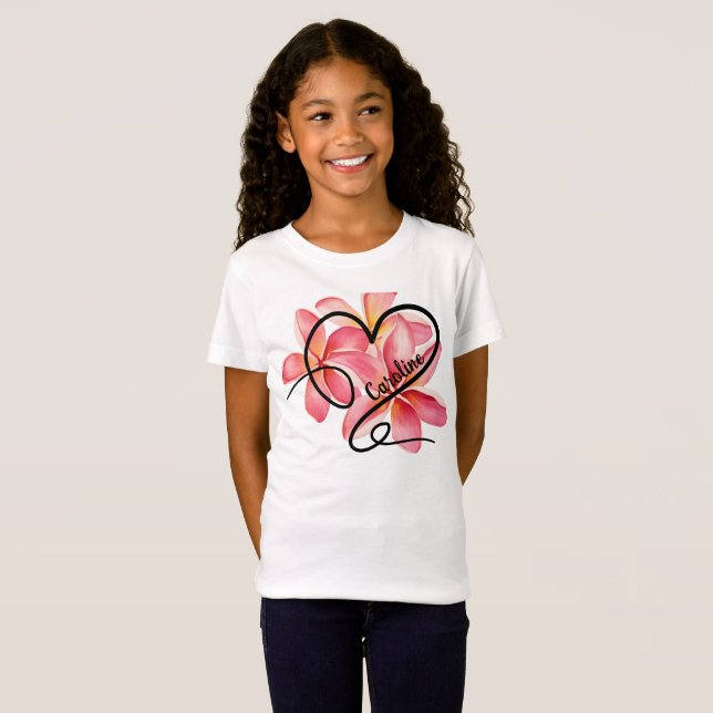 Camiseta Corazón y flores de amor garabato (Anverso completo)