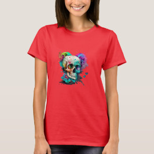 Camiseta Corazón y flores de color acuarela