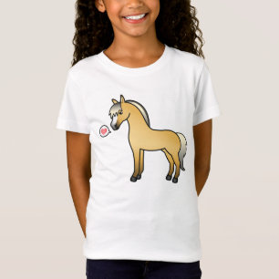 Camiseta Corazón y Ilustracion de Caballo de Fiordo Noruego