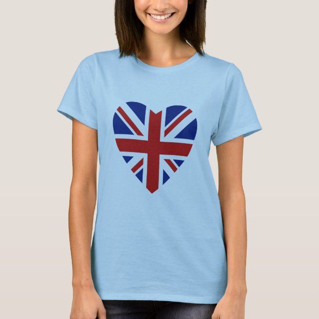 Camiseta Corazón y mapa BRITÁNICOS de la bandera (Anverso)