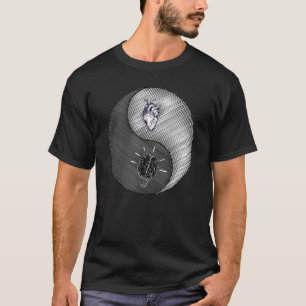 Camiseta Corazón y mente yin yang símbolo elecciones de vid