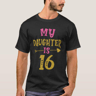 Camiseta Corazones 16º Día Para La Hija De Mamá Papá
