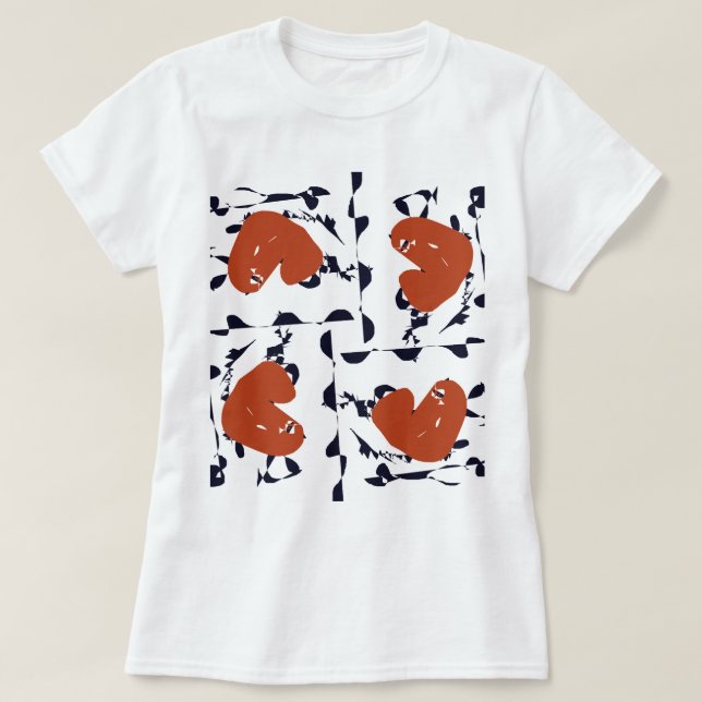 Camiseta Corazones abstractos (Diseño del anverso)