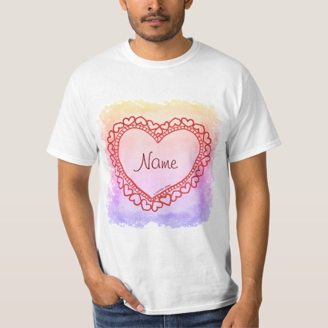 Camiseta Corazones adorables  (Anverso)