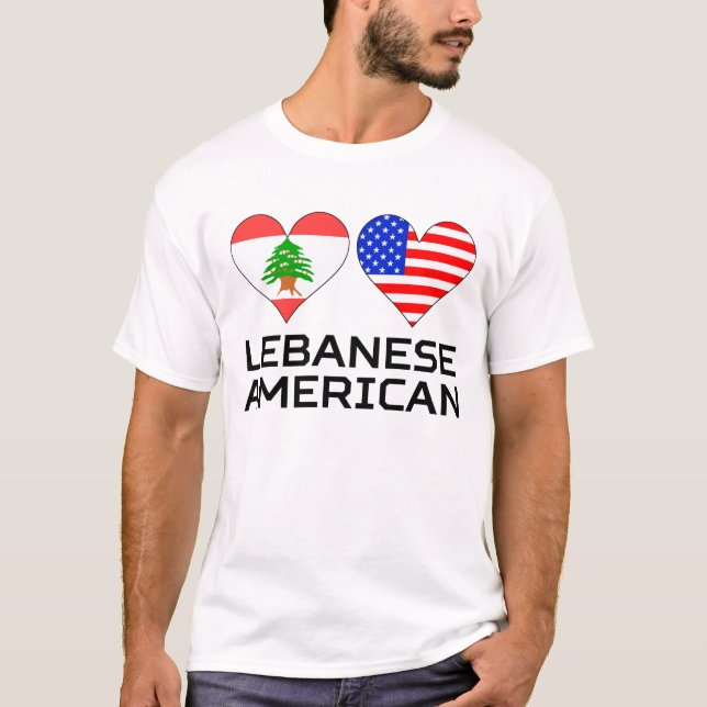Camiseta Corazones americanos libaneses (Anverso)