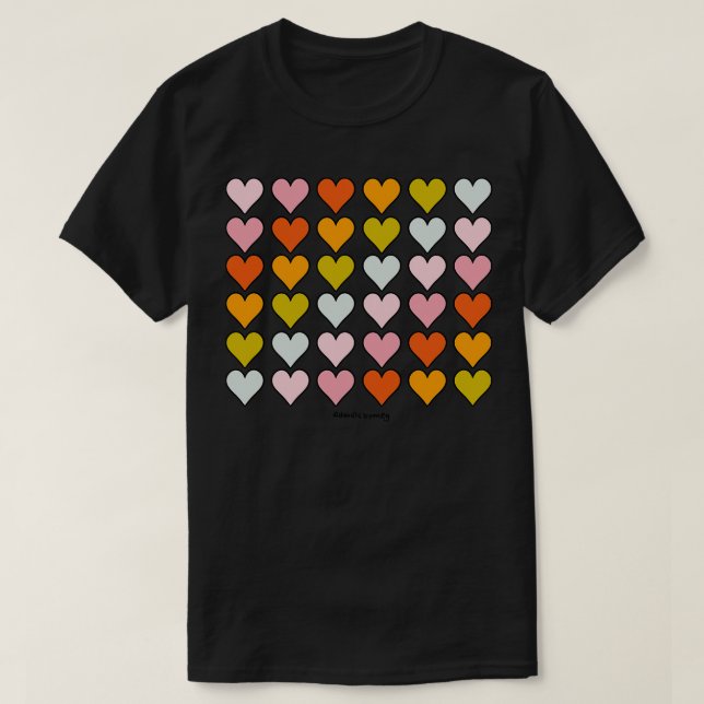 Camiseta Corazones arcoiris (Diseño del anverso)