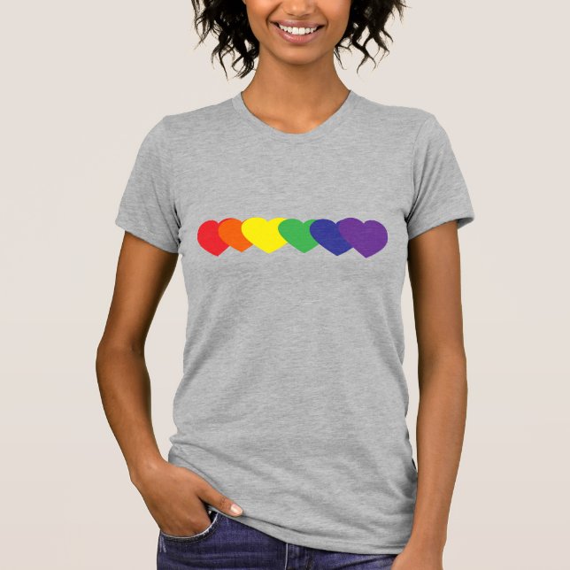 Camiseta Corazones arcoiris (Anverso)