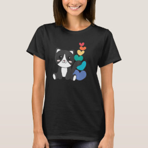 Camiseta Corazones arcoiris Orgullo Lgbtq Cute Animales Cat