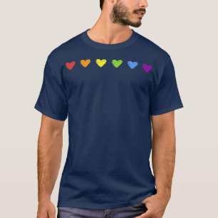 Camiseta Corazones arcoiris sutil bandera arcoiris mes de o