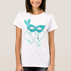 Camiseta Corazones balanceantes de la mascarada turquesa