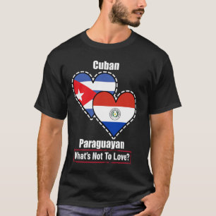 Camiseta Corazones Banderas Cubanas Paraguayas Qué No Amar