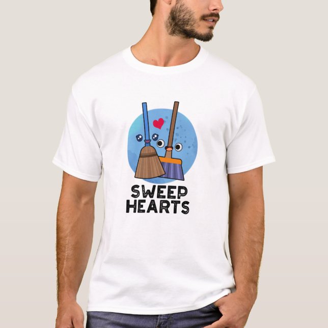 Camiseta Corazones Barrido Gracioso Corazones Dulces Broom  (Anverso)
