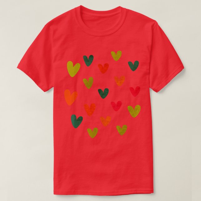 Camiseta corazones coloridos (Diseño del anverso)