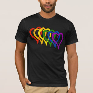 Camiseta Corazones con capas de arcoiris del Día de San Va
