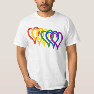 Camiseta Corazones con capas de arcoiris del Día de San Va