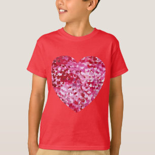 Camiseta Corazones confetti rosadas