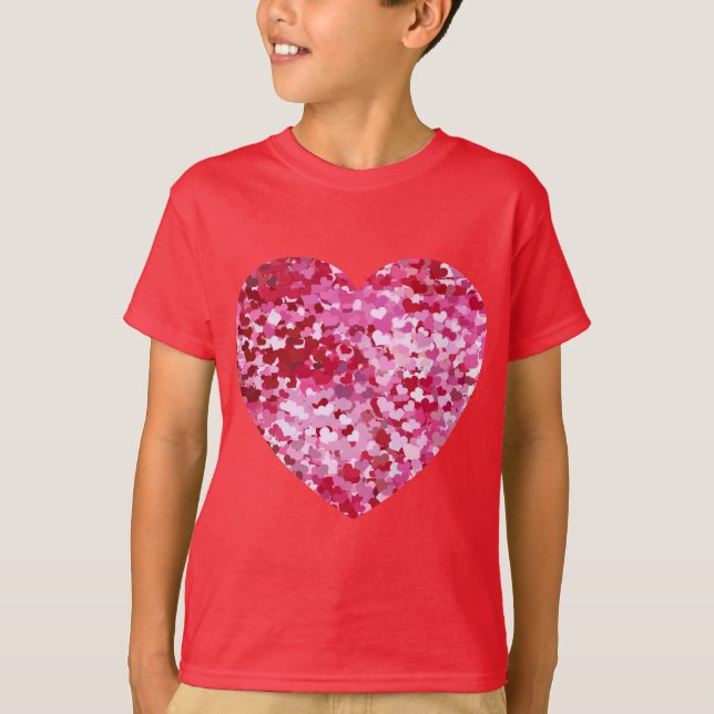 Camiseta Corazones confetti rosadas (Anverso)