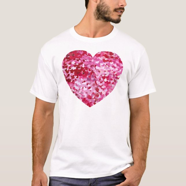 Camiseta Corazones confetti rosadas (Anverso)