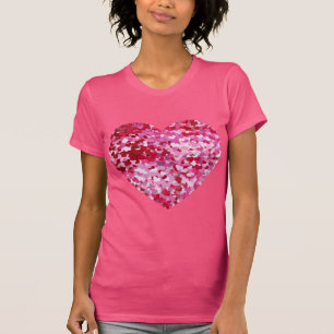 Camiseta Corazones confetti rosadas