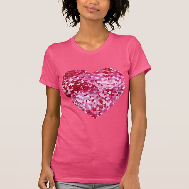 Camiseta Corazones confetti rosadas (Anverso)