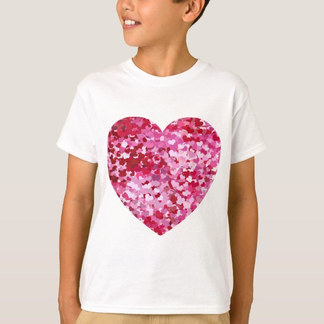 Camiseta Corazones confetti rosadas (Anverso)