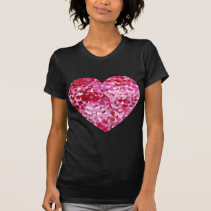 Camiseta Corazones confetti rosadas