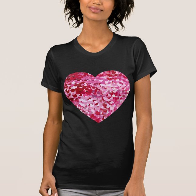 Camiseta Corazones confetti rosadas (Anverso)